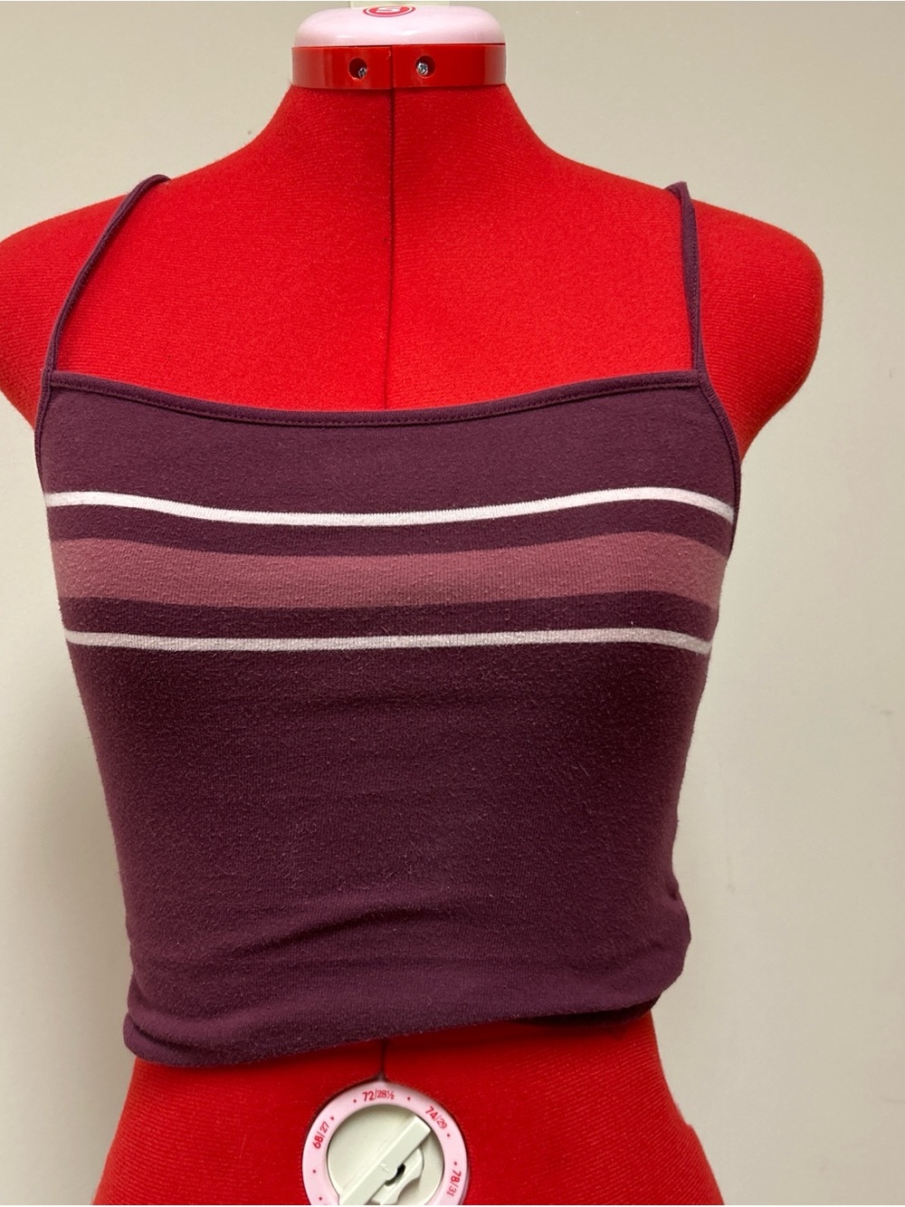 Garage Plum and Dusty Pink Striped Knit Cami Tank